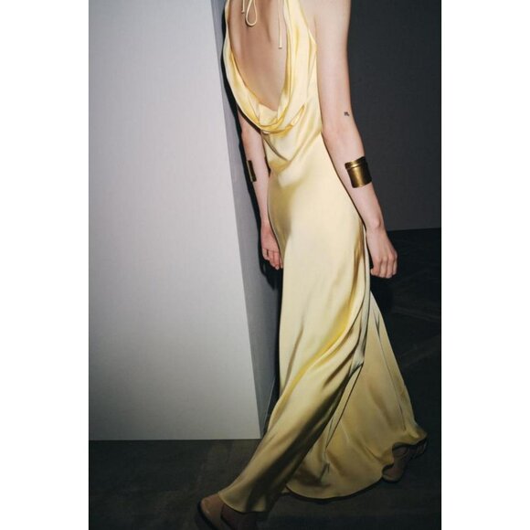 ZARA ZW COLLECTION SATIN LONG DRESS - Picture 7 of 10